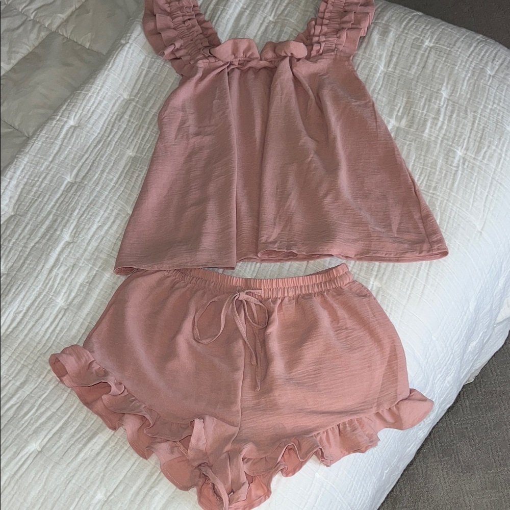 Pink Ruffle PJ Set